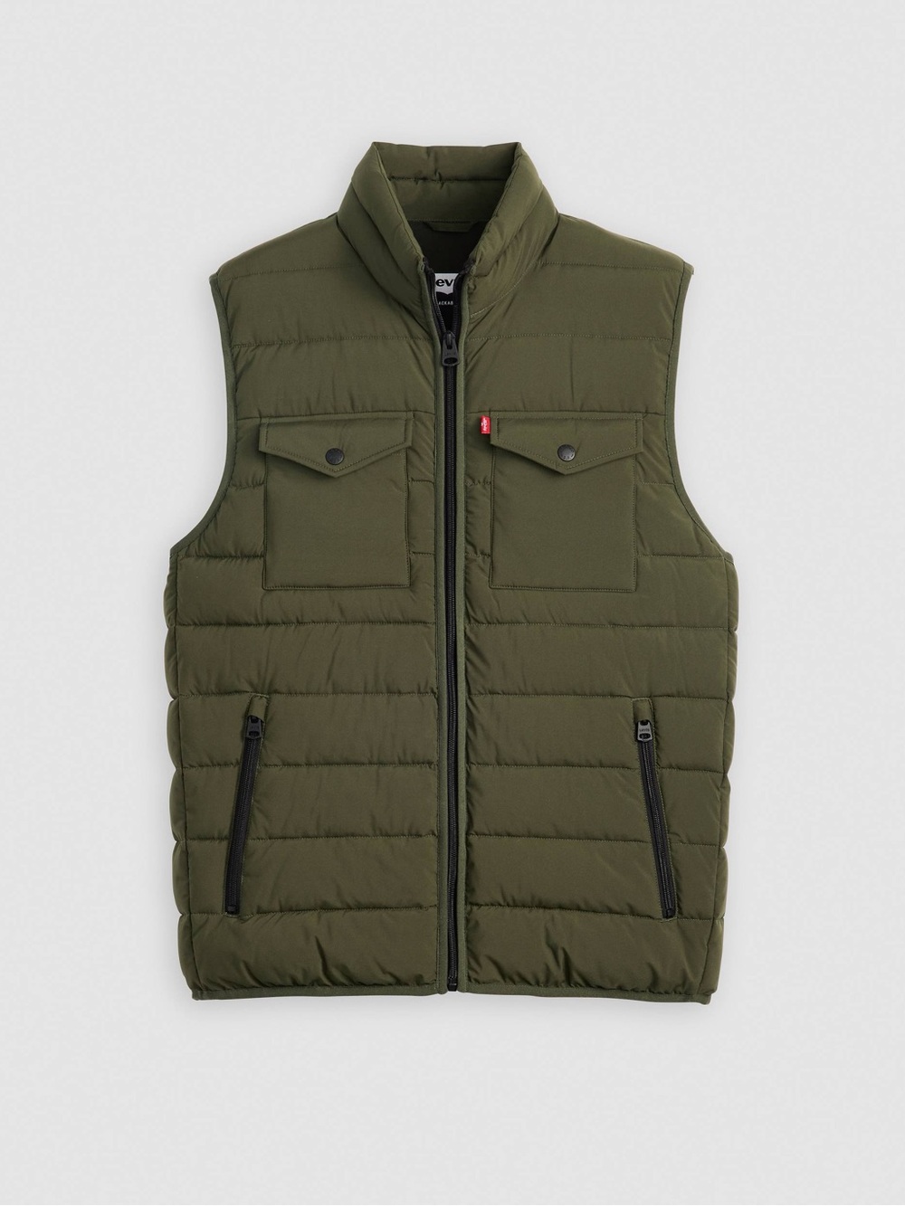 NWT Levi's 2 Chest Pocket Lightweight Quilted Vest - Olive Green